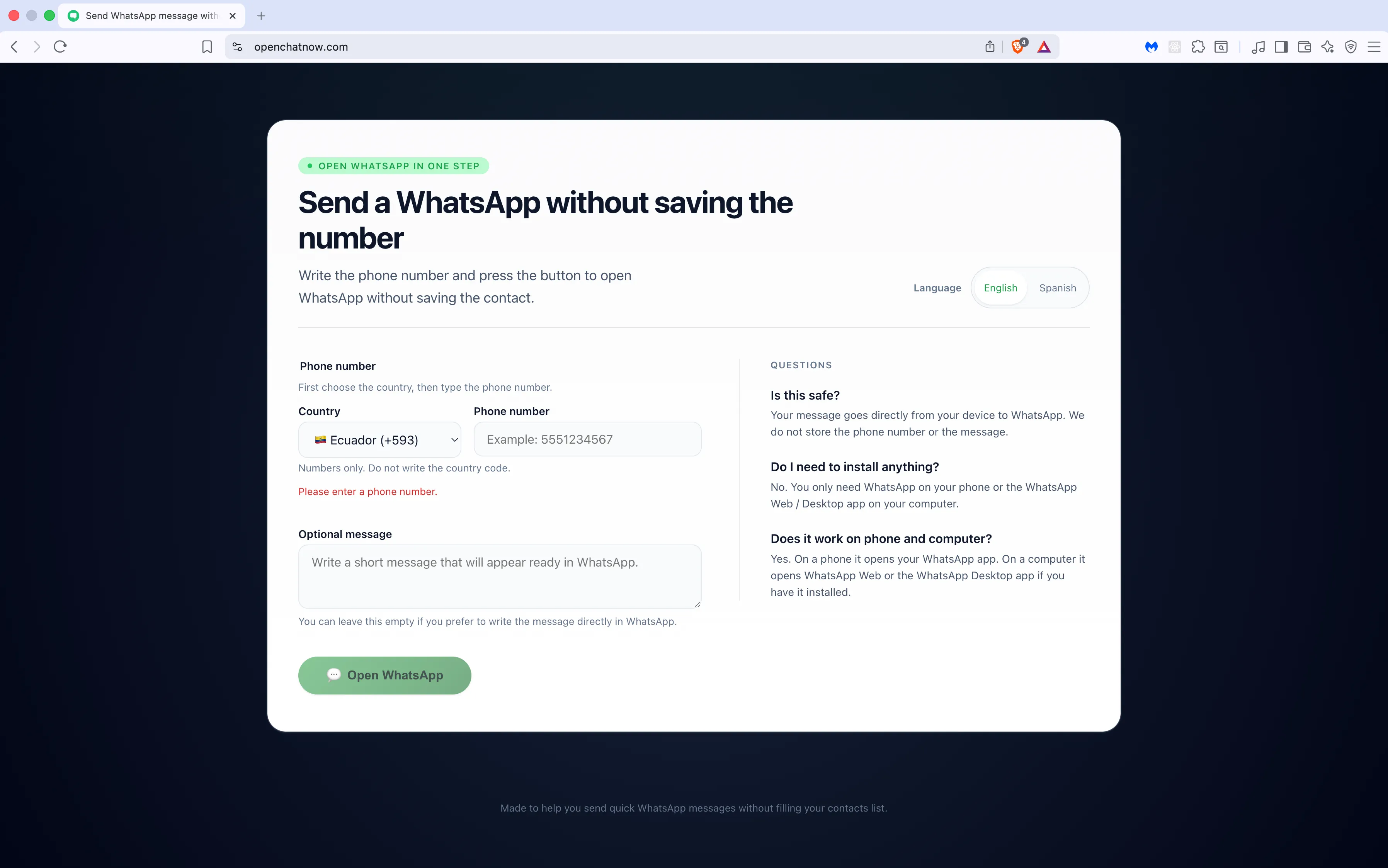 Open Chat Now